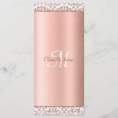 バラ金ゴールドダマスクグリッターエレガントウェディングメニュー プログラム (裏面)