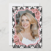 バラ金ゴールドダマスク写真50誕生日 招待状 (裏面)