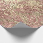 バラ金ゴールドチャンパイネマーブルシークインメタルストローク ラッピングペーパー (角)