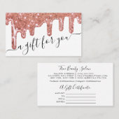 バラ金ゴールドチュンキーグリッタードリップギフト証明書 名刺 (正面/裏面)