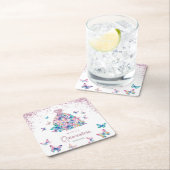 バラ金ゴールドチョイきらめくズガウンキンセアニェラ スクエアペーパーコースター (インサイチュ)