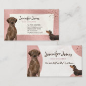 バラ金ゴールドチョコレートウォーター色の犬トリマー 名刺 (正面/裏面)