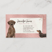 バラ金ゴールドチョコレートウォーター色の犬トリマー 名刺 (正面)