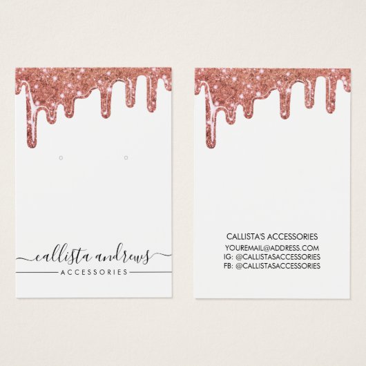 バラ金ゴールドチョンキーグリッタードリップスイヤリングディスプレイ (正面&裏面)