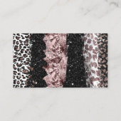 バラ金ゴールドチータヒョウエレガントプリント 名刺 (裏面)