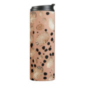 バラ金ゴールドチーターグリッター熱タンブラー12oz タンブラー (回転左)