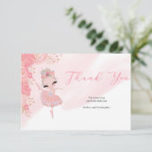 バラ金ゴールドツチュバレリーナベイビーシャワーサンキュー エンクロージャーカード (スタンド正面)