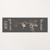 バラ金ゴールドツリーシルエット自分で落ち着きを作る ヨガマット (裏面(横))