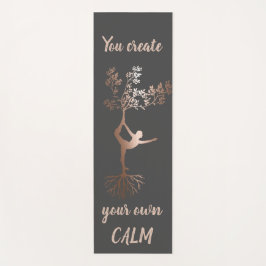 バラ金ゴールドツリーシルエット自分で落ち着きを作る ヨガマット