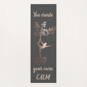 バラ金ゴールドツリーシルエット自分で落ち着きを作る ヨガマット (裏面)