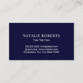 バラ金ゴールドツリーロゴカウンセラー生活コーチネイビーブルー 名刺 (裏面)