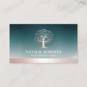 バラ金ゴールドツリーロゴティール(緑がかった色)ウェルネスサロンスパ 名刺 (正面)