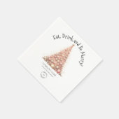 バラ金ゴールドツリー会社ロゴクリスマスパーティー スタンダードカクテルナプキン (角)