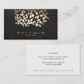 バラ金ゴールドツリー葉ブラック 名刺 (正面/裏面)