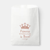 バラ金ゴールドティアラクラウンパーソナライズされたプリンセスパーティー フェイバーバッグ (正面)