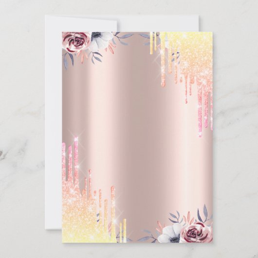 バラ金ゴールドティアラフラワーズキンセアニラ 招待状 (裏面)