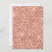 バラ金ゴールドティール(緑がかった色)グリッター&リボンウィンタースウィート16 招待状 (裏面)