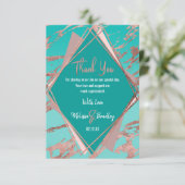 バラ金ゴールドティール(緑がかった色)グリーンマーブルダイアモンドありがとう サンキューカード (スタンド正面)