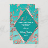 バラ金ゴールドティール(緑がかった色)グリーンマーブルダイアモンドありがとう サンキューカード (正面/裏面)