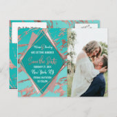 バラ金ゴールドティール(緑がかった色)グリーンマーブルダイヤモンドデ救ーター 案内ポストカード (正面/裏面)