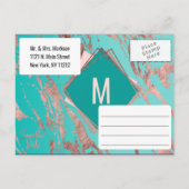 バラ金ゴールドティール(緑がかった色)グリーンマーブルダイヤモンドデ救ーター 案内ポストカード (裏面)