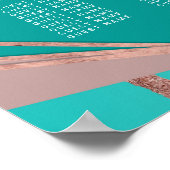 バラ金ゴールドティール（緑がかった色）グリーンマーブルダイヤモンド座席表 ポスター (角)