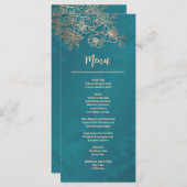 バラ金ゴールドティール（緑がかった色）フローララインア結婚ート メニュー (正面/裏面)