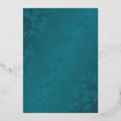 バラ金ゴールドティール(緑がかった色)結婚フローラ 箔招待状 (裏面)