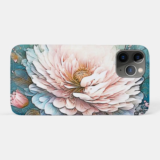バラ金ゴールドティール(緑がかった色)開花アート Case-Mate iPhoneケース (裏面(横))