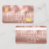 バラ金ゴールドテキスト(化粧)ド絵を描リップクレジット 名刺 (正面/裏面)