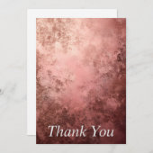 バラ金ゴールドテクスチャ付き背景サンキューカード 招待状 (正面/裏面)