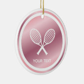 バラ金ゴールドテニスラケットガールズスポーツカスタム文字 セラミックオーナメント (右)