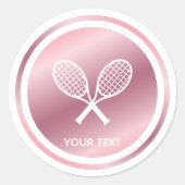 バラ金ゴールドテニスラケットガールズスポーツカスタム文字 ラウンドシール (正面)