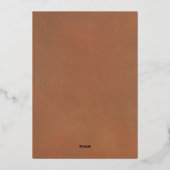 バラ金ゴールドテラコッタパンパスグラス結婚オーキッド 箔招待状 (裏面)