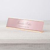 バラ金ゴールドテンプレートエレガントプロフェッショナル デスクネームプレート (正面)