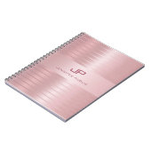 バラ金ゴールドテンプレートモノグラムエレガントトレンディーモダン ノートブック (左側)