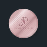 バラ金ゴールドテンプレートモノグラムモダンエレガント マグネット<br><div class="desc">バラ金ゴールドテンプレートモダンモノグラエレガントム円磁石。</div>