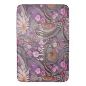 バラ金ゴールドデイジーとパンジーエレガントフローラ バスマット (正面縦)