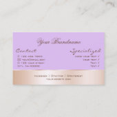 バラ金ゴールドデコールとゴージャスな花を持つ薄紫 名刺 (裏面)