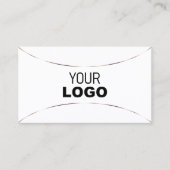 バラ金ゴールドデコールとロゴ付き平白 名刺 (正面)