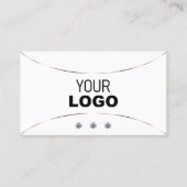 バラ金ゴールドデコール宝石とロゴ付きプレーンホワイト 名刺 (正面)