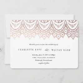 バラ金ゴールドデリケートレース結婚式招待状 招待状