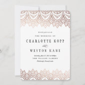 バラ金ゴールドデリケート結婚式招待状 招待状 (正面)