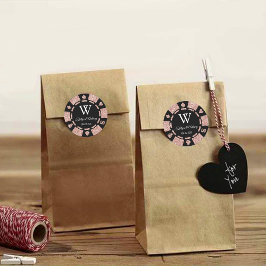 バラ金ゴールドトランプのポーカーチップカジノウェディングパーティーの好意 ラウンドシール