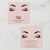 バラ金ゴールドトレンディーメイクアップアーティスト顔 スクエア名刺 (正面/裏面)