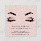 バラ金ゴールドトレンディーメイクアップアーティスト顔 スクエア名刺 (裏面)