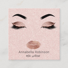 バラ金ゴールドトレンディーメイクアップアーティスト顔 スクエア名刺