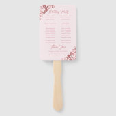 バラ金ゴールドトロピカルハイビスカスフラワー結婚式 プログラム ハンドファン (裏面)