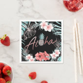 バラ金ゴールドトロピカルパイナップル植物性アロハルアウ（ハワイ式宴会） スタンダードカクテルナプキン (インサイチュ)