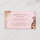 バラ金ゴールドトロピカルパ葉ーム植物学グリッター 名刺 (裏面)